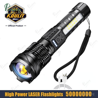 Lanterna Laser Forte De Alta Potência50000000holofote Tático De Emergência 1km 18650