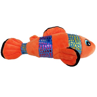 Brinquedo Para cães Mordedor Pelucia Peixe brilhante laranja