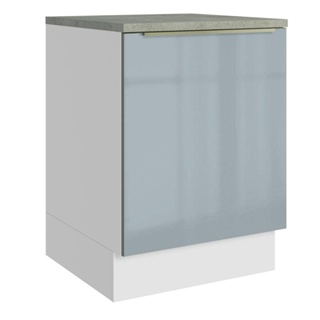 Balcão 60 cm 1 Porta Branco/Cinza Lux Madesa