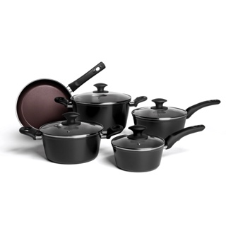 Jogo de Panelas com Indução Brinox Ceramic Life Optima 5 peças Preto