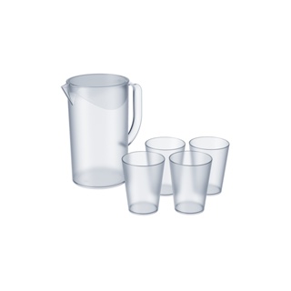 Jarra Com Tampa Coza Casual 2 Litros Com 4 Copos 300 ml Cristal