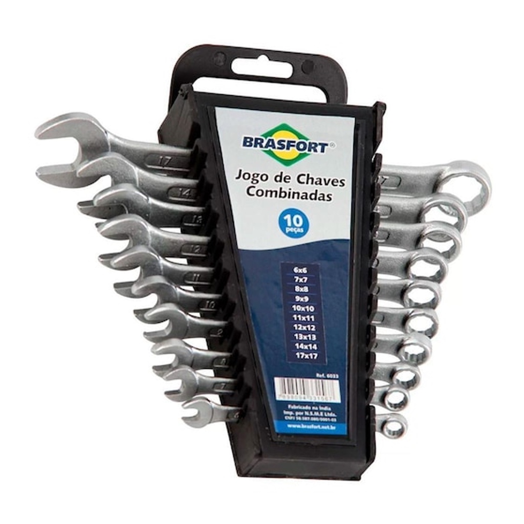 Kit Ferramentas Chave Combinada 6 A 17 mm 10 Peças Brasfort