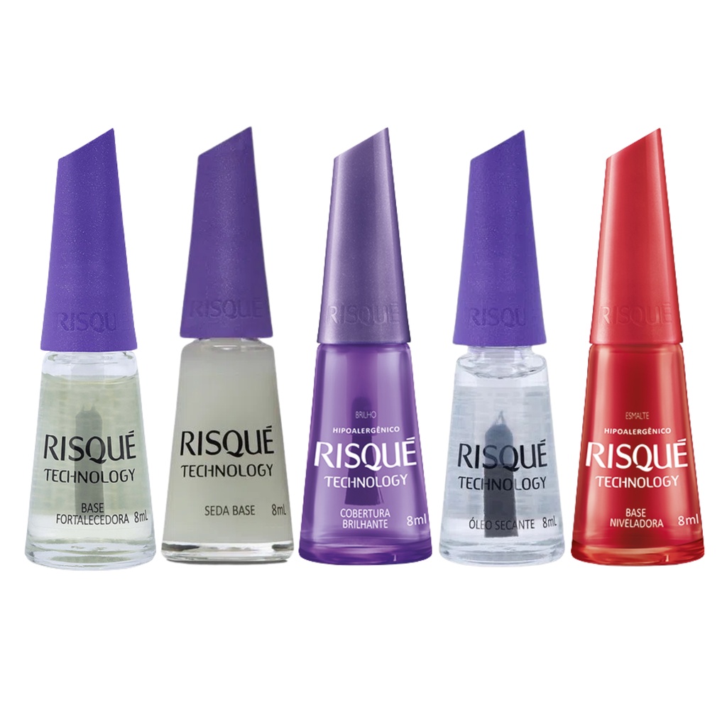 Kit Risque Technology 3 Bases + Óleo Secante + Extra Brilho | Shopee Brasil