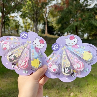 4 Peças Dos Desenhos Animados Sanrio Mini Fita Corretiva Grande Capacidade 32M Correção Artigos De Papelaria Suprimentos