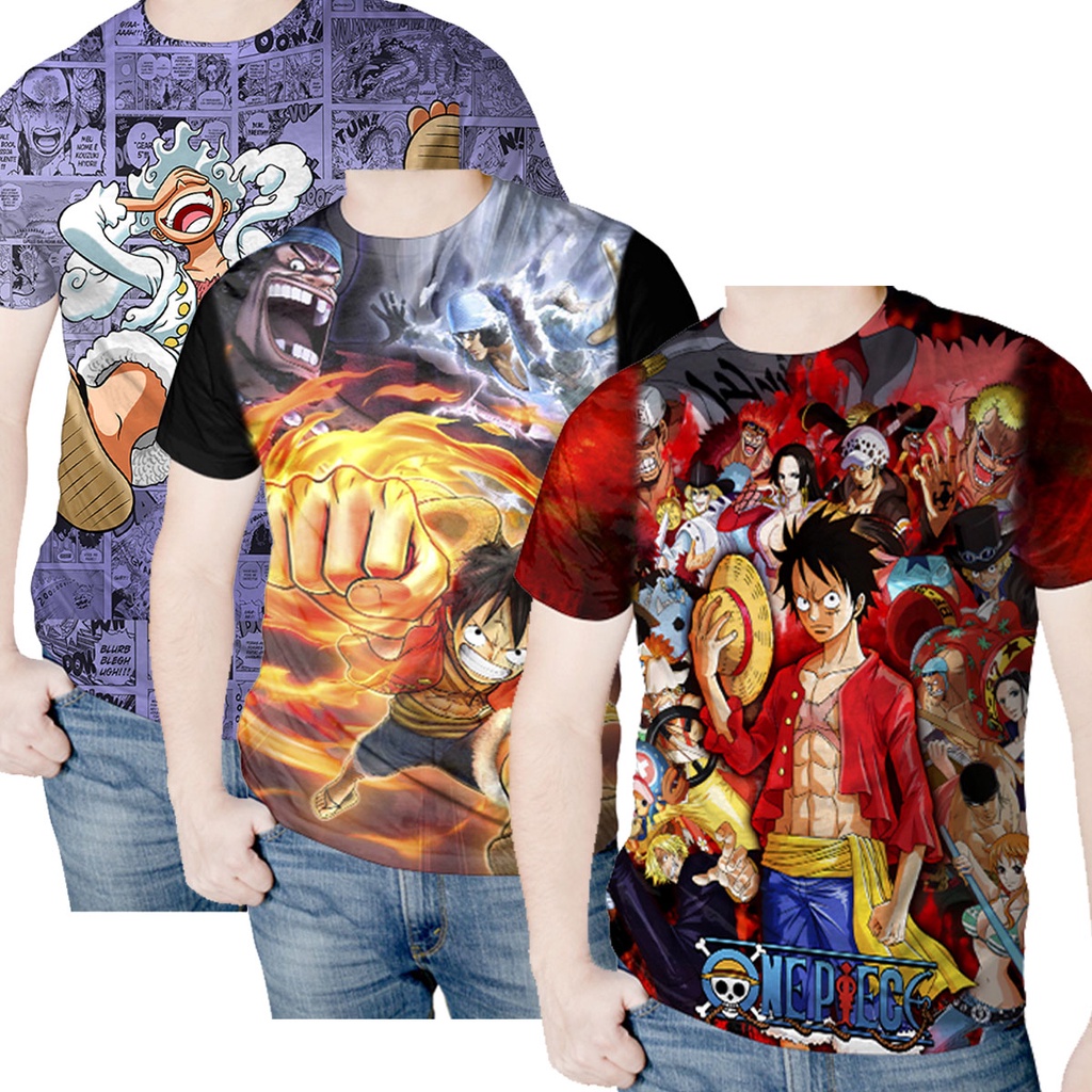 Camisa Camiseta Traje Uniforme Monkey D Luffy One Piece 3d1