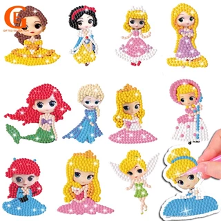 Kit De Adesivos De Pintura DIY Diamante Para Crianças Bling Princesa Rhinestone Adesivo Brinquedo De Concentração Artesanato De Presente Menina