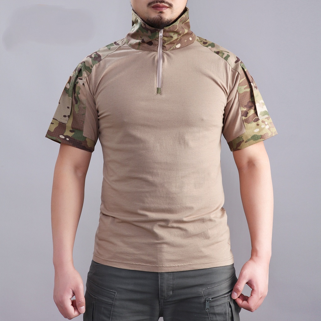 Camiseta Tática Militar Masculina Exterior Manga Curta Secagem Rápida ...