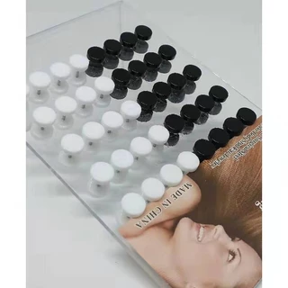 KIT CARTELA Brinco alargador falso preto e branco plástico CONTEM 20 PAR