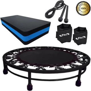Kit Aeróbico P/ Ginástica - Mini Jump + Corda + Caneleira 4Kg + Step
