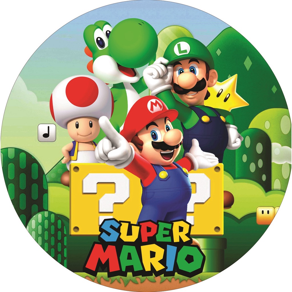 Kit Festa Super Mario Painel Redondo + Trio Capas Lateral