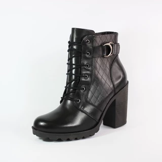 Bota Casual Feminina Couro Com Cadarço e Ziper Bico Redondo Macia