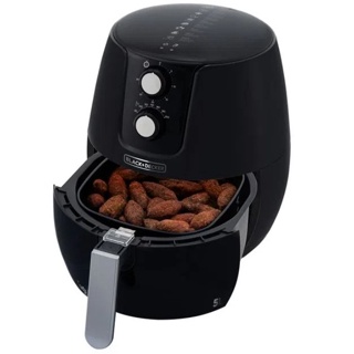 Fritadeira Elétrica Air Fryer Black+Decker 5 Litros Sem Óleo AR 220V Potência 1400W Antiaderente AFM5-B2 AR Preto/Inox
