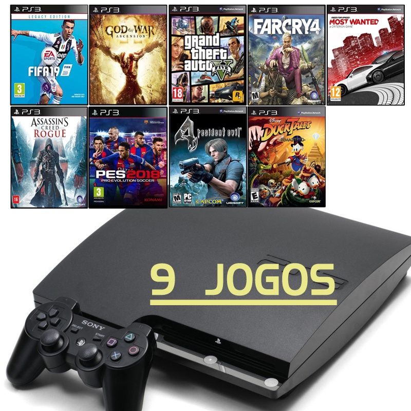 Console PlayStation 3 Slim com 9 Jogos - Sony - Loja Sport Games