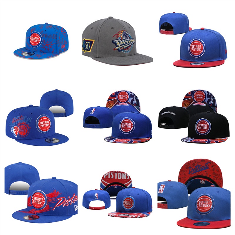 NBA Detroit Pistons Snapback Adjustable Flat Brim Hat Outdoor Sports