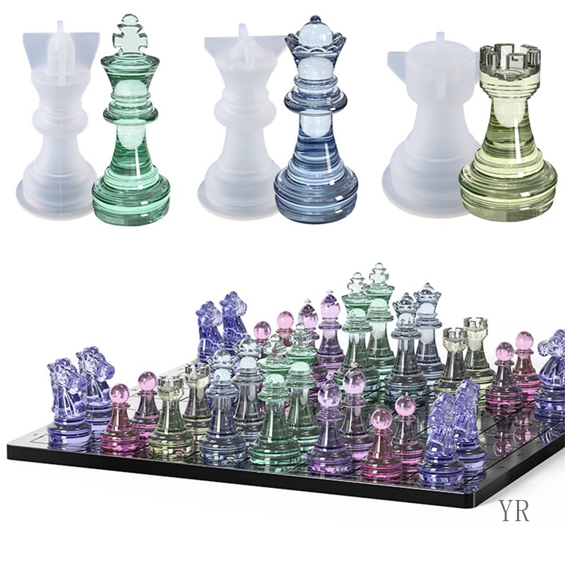 Internacional Xadrez Forma Resina Molde, Silicone Checkerboard
