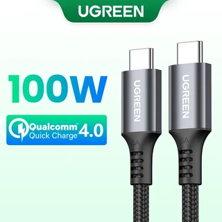Cabo UGREEN 100W USB-C Para Nylon Trançado 5A QC4.0 De Carga Rápida 1M Macbook iPad Dell Huawei Samsung