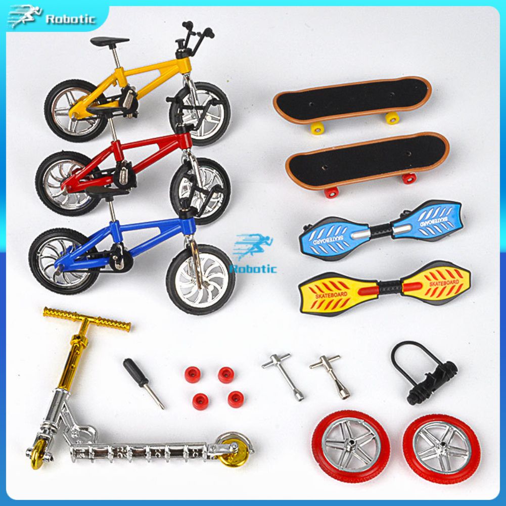 STAHAD 1 Conjunto Bicicleta De Dedo Presentes De Skate Jogo De Bicicleta  Mini Esportiva Brinquedos De Rampa Do Parque De Skate Mini Skates Escala  Liga