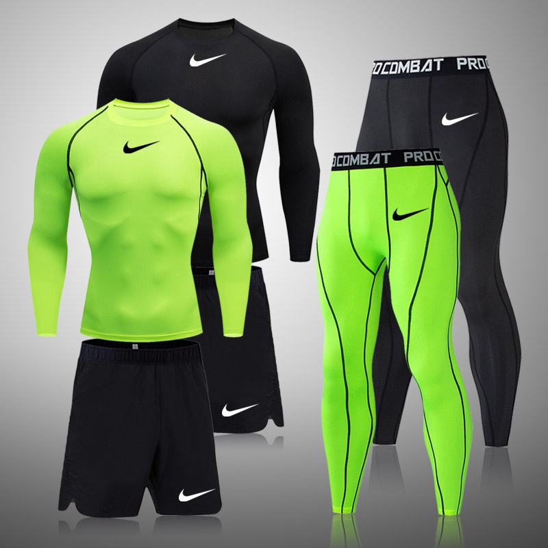 Anti-UV 3 Pcs Conjunto De Treino Masculino Esportes Academia Fitness Compressão Roupas Corrida Jogging Vestir Rashguard Homens