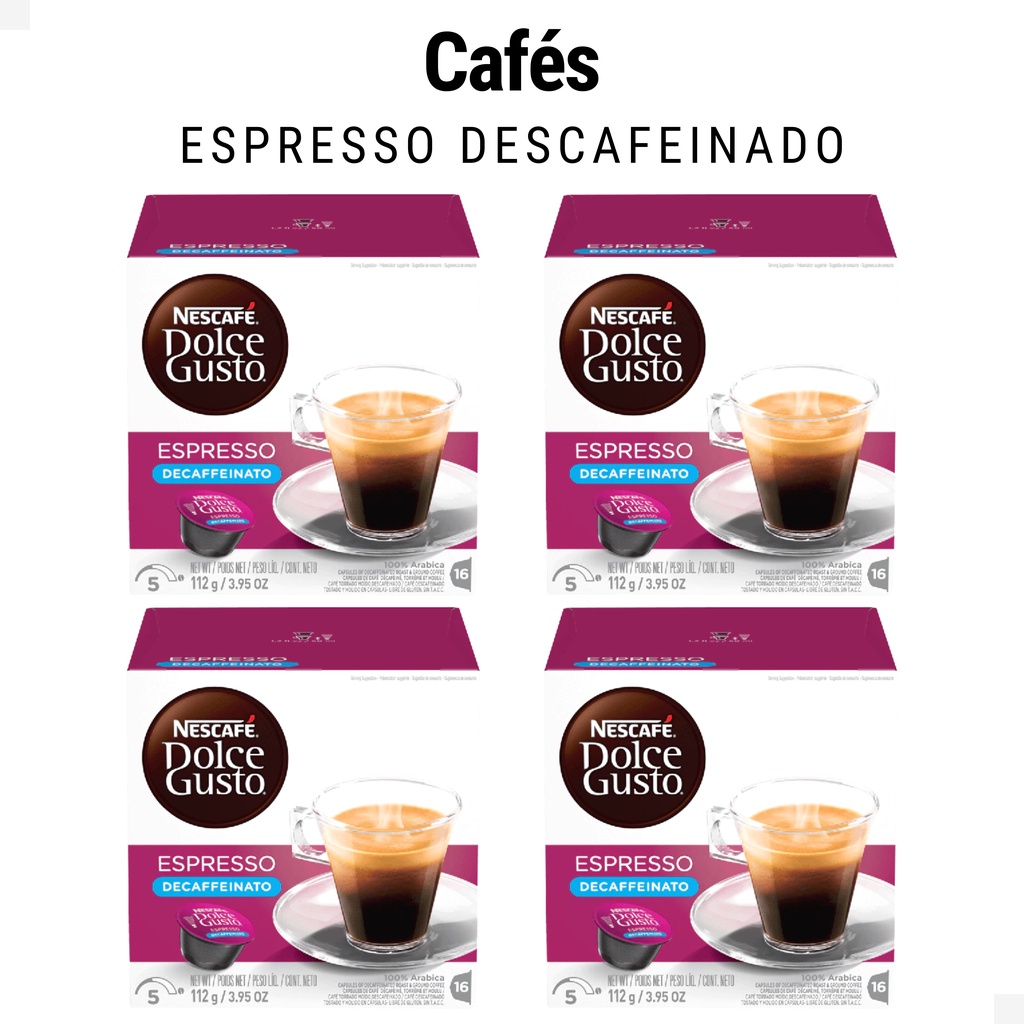 Nescafé Espresso Descafeinado - 16 Cápsulas para Dolce Gusto por 5
