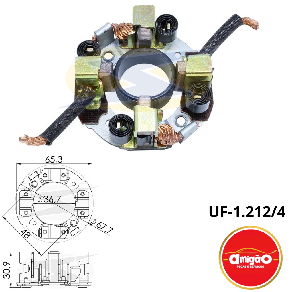 PORTA ESCOVA DO MOTOR DE PARTIDA 12V UNIFAP - UF - 1.272/4 - WS PARTS