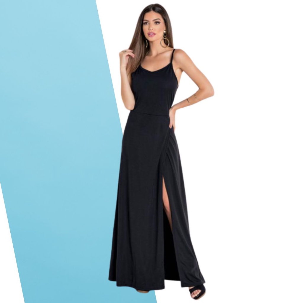 Vestido longo best sale formatura preto