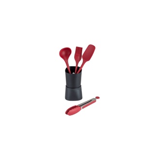 Conjunto De Utensílios De Silicone Brinox Flex 5 Peças Vermelho