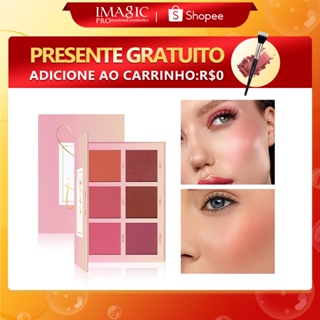 IMAGIC Paleta de Blush/Iluminador com 6 Cores Nude/Naturais