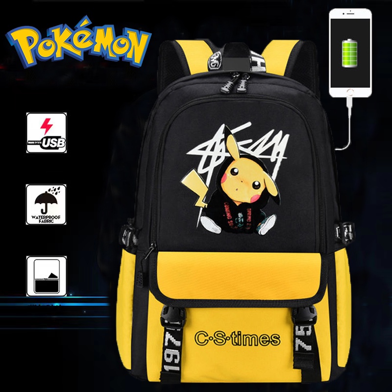 Bolsa Pokemon Pikachu Escolar Infantil Desenho Animado Anime Mochila