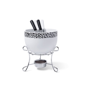 Conjunto Para Fondue Brinox Fondue & Petiscos 6 Peças Branco