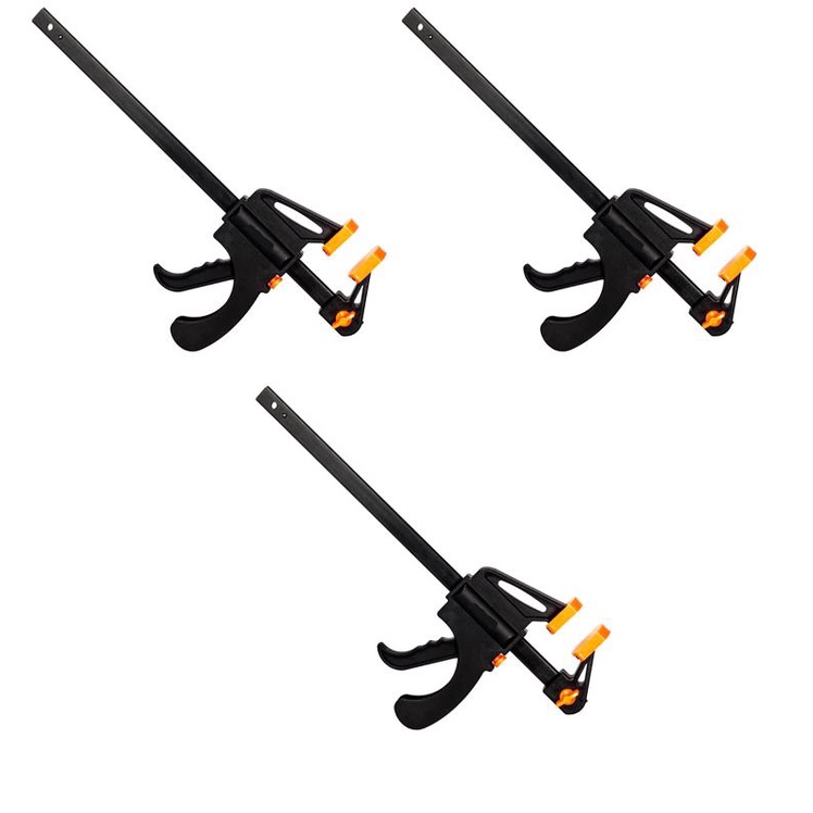 Kit 3 Grampo Sargento Aperto Rápido Carpinteiro 200mm 8 Pol.