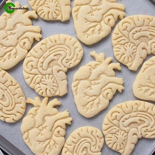 Cortador De Biscoitos De Halloween Molde De Biscoito Cérebro Em Forma De Coração De Chocolate Silicone Bolo De Plástico Decorativo Cozinha Prensada Órgãos Humanos Fondant Pastry Baking Tool