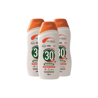 Kit 3 Protetor Solar Fps 30 C/ Repelente 120ml Nutriex