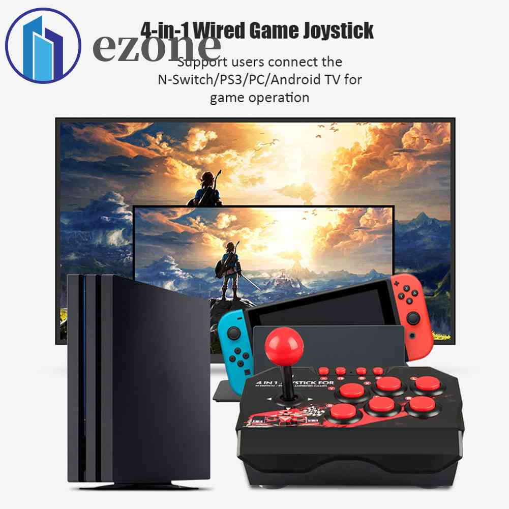 Controle 4 Em 1 Retro Arcade Game Joystick Station USB Com Fio TURBO ...