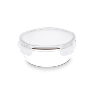 Pote Hermético Redondo De Vidro Brinox Lock & Stock 200 ml Natural