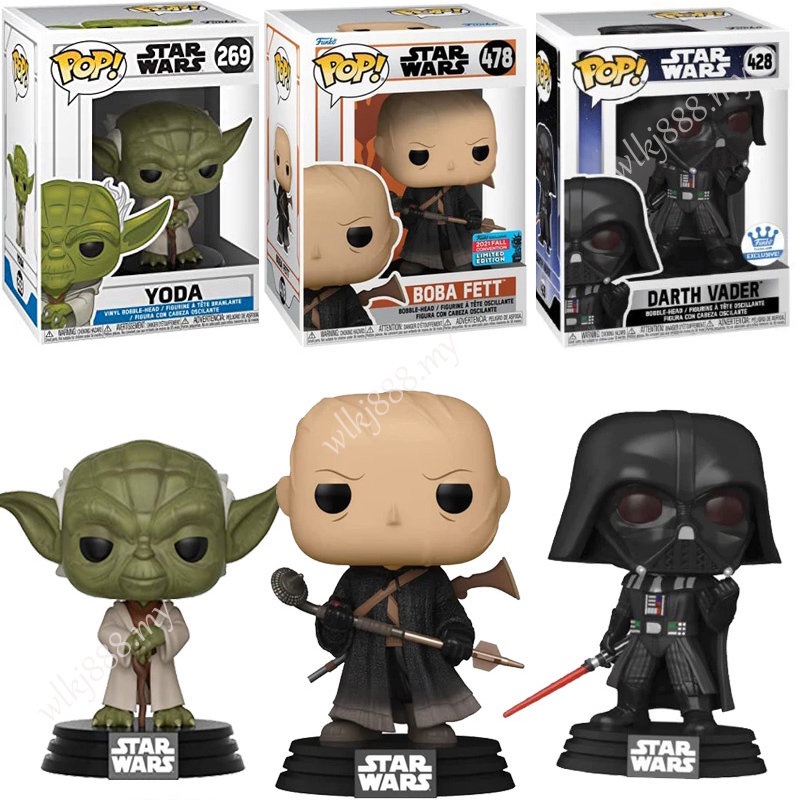 Funko Pop Star Wars 428 Darth Vader 478 BOBA FETT Yoda Vinyl Action Figure Toys Model Dolls