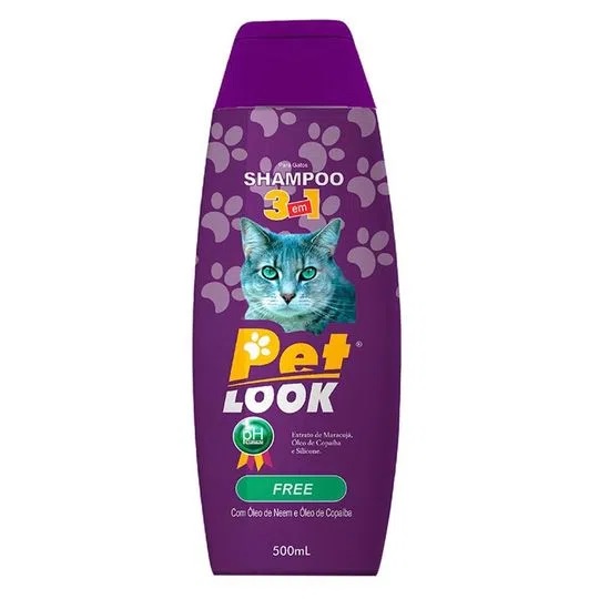 Shampoo Pet Look 3 em 1 Free para Gatos Shopee Brasil