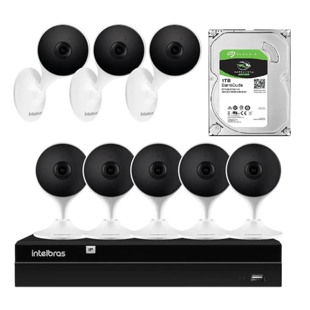 Kit 8 Câmeras Segurança Full Hd Imx Wifi Nvd Intelbras 1tb