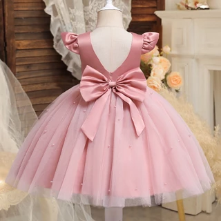WFRV Vestido De Bebê Fofo Recém Nascido Festa De Casamento Renda Sólida 1o Princesa Aniversário 1-5 Anos