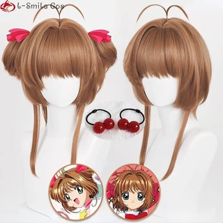 Misscoo Anime Card Captors Sakura Cosplay Perucas Kinomoto Peruca Resistente Ao Calor Cabelo Sintético
