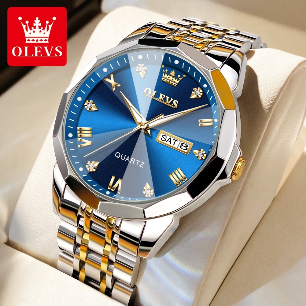 OLEVS Relógio Relogio Masculino Original Aço Inoxidável Calendário Função Luminosa Luxo Relógio A Prova D Água 9931