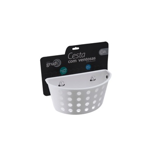 Cesta Organizadora com Ventosas Coza One 20,3 x 11,5 x 10 cm Branco