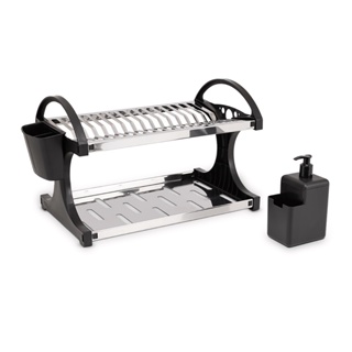 Escorredor De Louças 16 Pratos Brinox Suprema Aço Inox Com Dispenser Detergente Coza Single