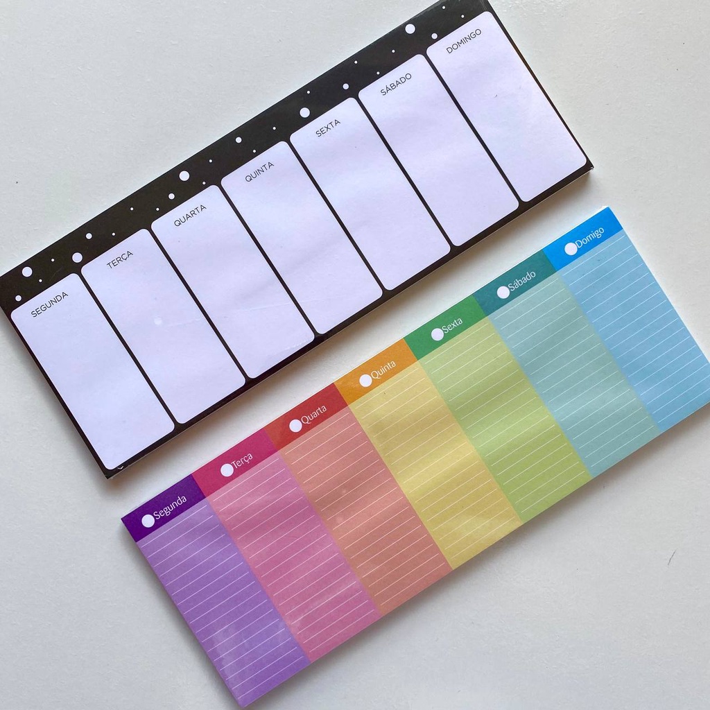 Bloco Planner Semanal de Mesa BRW - Black ou Enjoy | Shopee Brasil