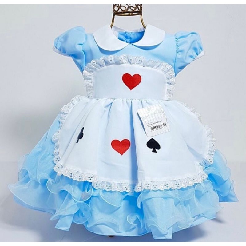 vestido infantil alice no pais das maravilhas em Promoção na