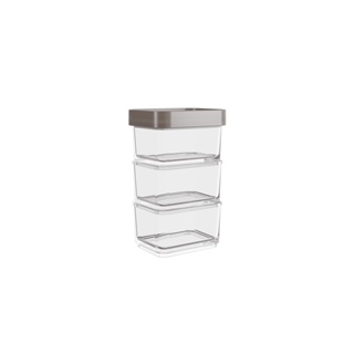 Pote Clear Micro Trio Coza 6,2 x 8 x 13 cm 300 ml Warm Gray