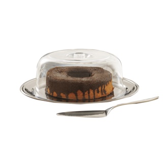 Conjunto Para Bolo Boleira Brinox Petúnia 3 Peças Aço Inox
