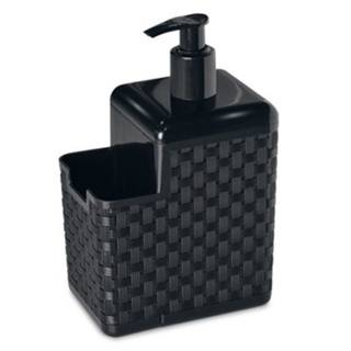 Porta Detergente Dispenser Com Suporte Para Bucha Rattan