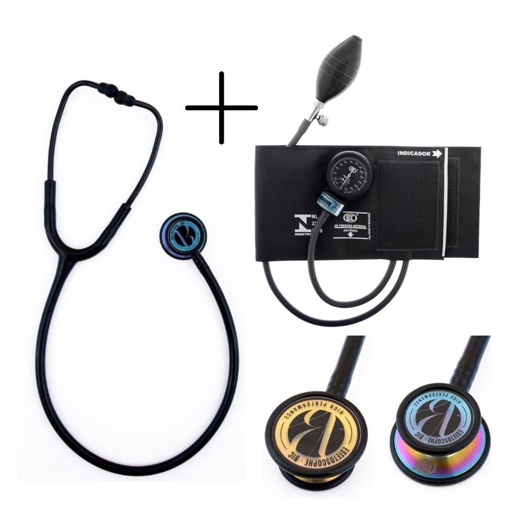 Conjunto Esfigmomanômetro + Estetoscópio Eternity Luxo BIC