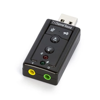 Placa De Som Adaptador 7.1 Usb Entrada P2 P/ Fone De Ouvido