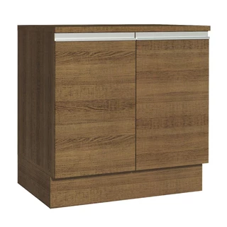 Balcão Armário de Cozinha 80 cm 2 Portas Rustic Glamy Madesa em Oferta na Shopee